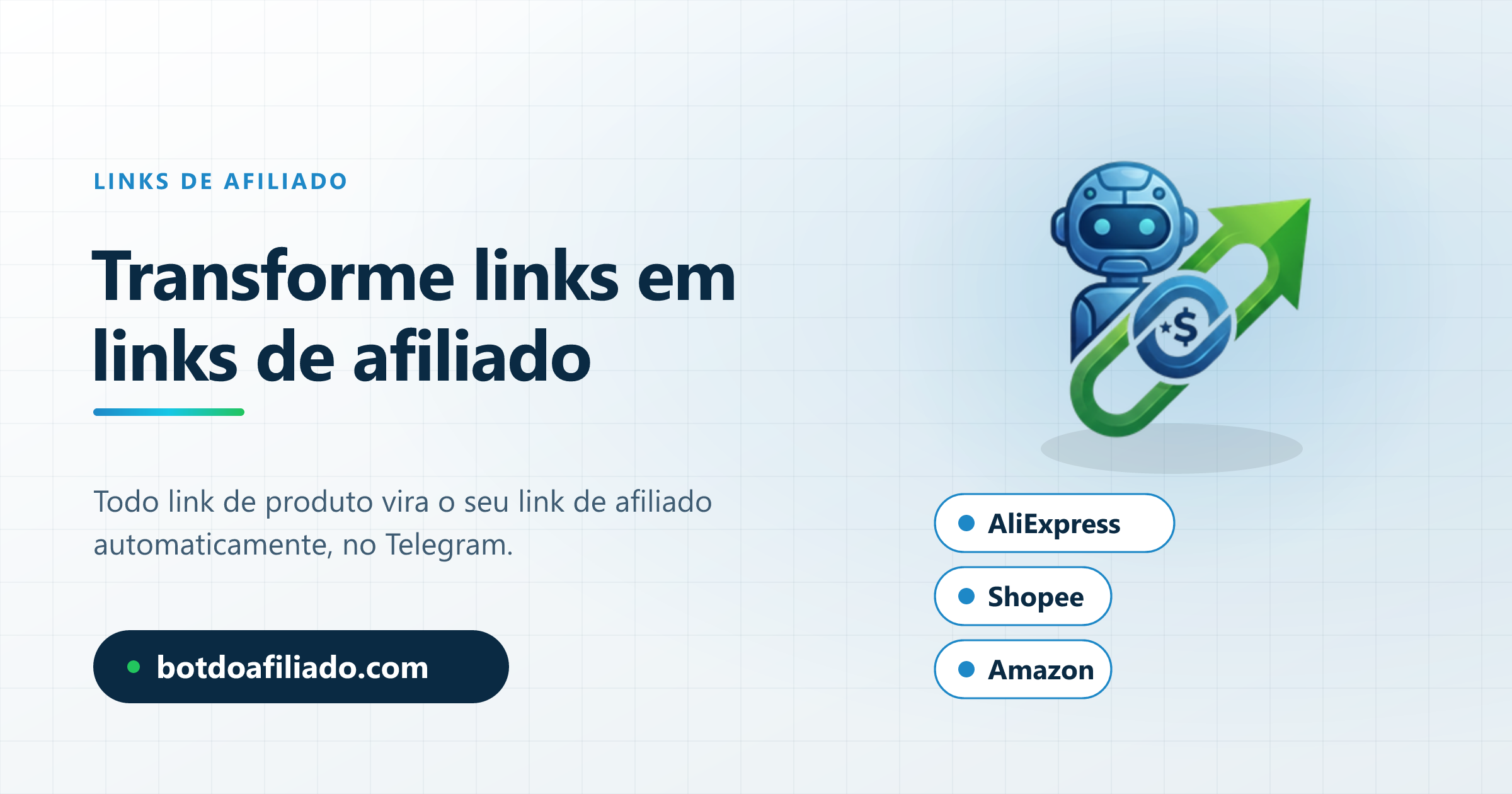 Transformar qualquer link de produto em link de afiliado no Telegram — AliExpress, Shopee, Amazon
